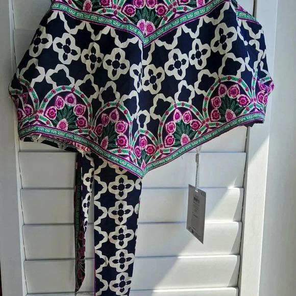 Y.A.S Top Yasmylia Crop Back Tie Spagetti Straps Viscose size L - Picture 3 of 9